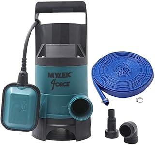 MYLEK Submersible Water Pump 750W Electric with 25M Layflat Hose for Clean or Dirty Water with Float Switch - for Floods, Pools, Gardens, Wells, Ponds, Hot Tubs (750W Pump & 25M Hose)