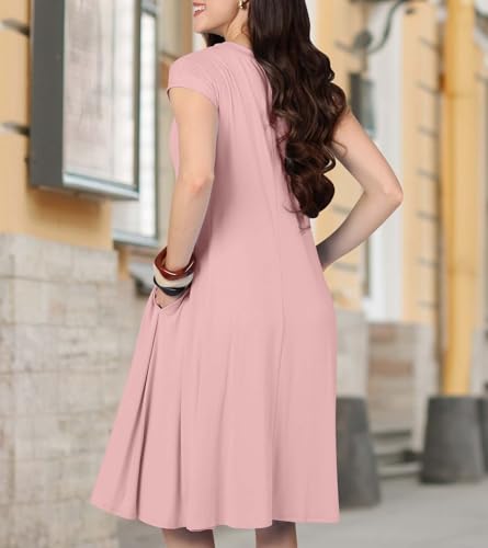 Image of KOH KOH Womens 2026 Short Cap Sleeve Casual Summer Comfy Flowy Mini Dress