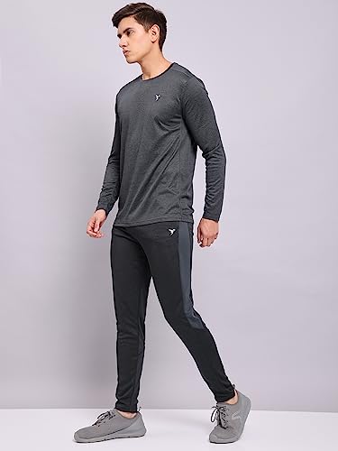 Image of TECHNOSPORT Men's Slim Fit Full Sleeve Round Neck T-Shirt, Double Cool Quick Dry Moisture Wicking Stretchable Sports Gym and Casual Wear