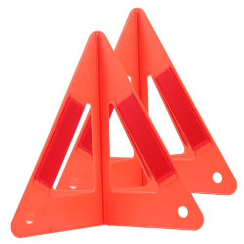 CTIRCHIU 2juegos Señales De Advertencia Reflectantes De Plástico Para Seguridad Vial Kit Triángulos Para Carretera Útiles Señales De Advertencia Coche