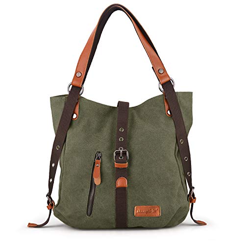 SHANGRI-LA Purse Handbag Tote shoulder Bag for Women Casual School Hobo Bag Rucksack Convertible Backpack - Green