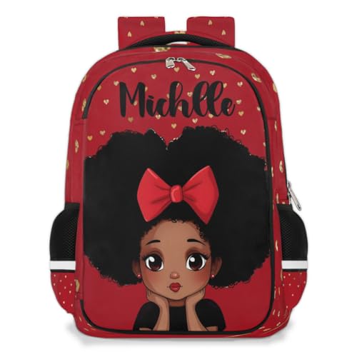 Personalized Kids Backpack Custom Backpack Schoolbag Children Bookbag for Girls Red Heart Girl