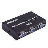 HDE 2-Port VGA/SVGA Manual Switch Sharing Switcher Selector Box for LCD TV PC Monitor Video