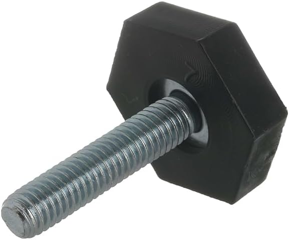 Close-up of the screw thread on the foot leg