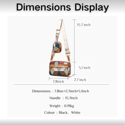 Small Crossbody Bag Handbag for Women with Coin Purse Color-block Style Shoulder Bag4