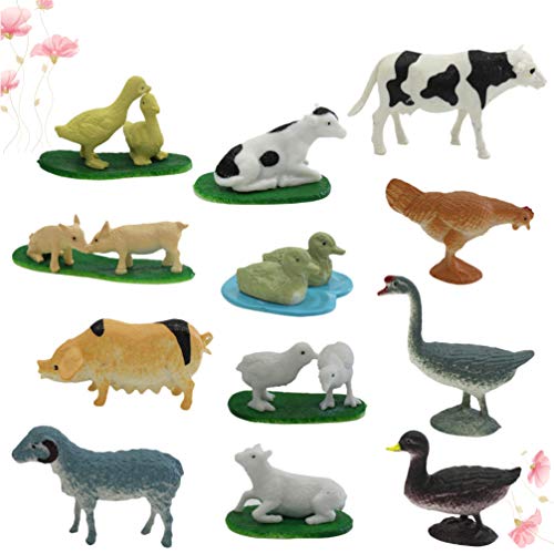 STOBOK Brinquedos de Animais de Fazenda Bonecos de AÃ§Ã£o Animal Em Miniatura Playset Brinquedos Edu