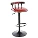 Produktbild Crazy stool Zhou-WD Retro Holz Barhocker, Club House Dekoration drehbarer Hocker Cafe Rückenlehne Stuhl Restaurant High Hocker Liftable Freizeit Stuhl 60-80cm Frühstücksstuhl (Color : Red)