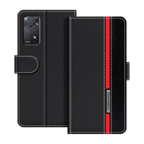 UOGNADGD ���U�[�P�[�X Xiaomi Redmi Note 12 Pro 4G �Ƃ̌݊������� �}�O�l�b�g���t���b�v�J�o�[ �X�^���h���J�[�h�z���_�[�t�� �Ռ��ی�Ή� (�u���b�N)