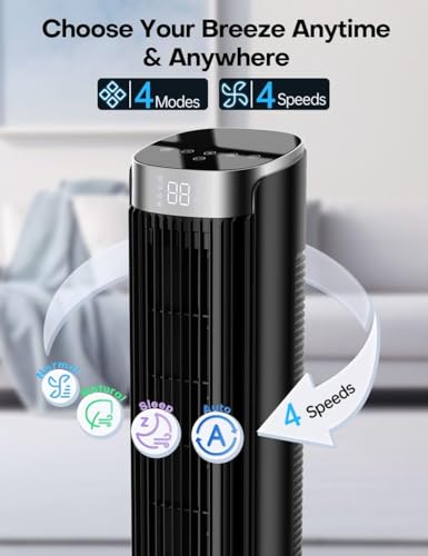 Image of hifresh air cooler - ATF-021HL, Touch & Remote, 4 Speeds & 4 Modes, 12 Timer, 25dB Quiet Operation, High Performance Bladeless Technology, 90 Oscillation Cover Room Area up to 25㎡ - Grey