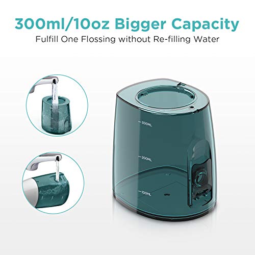 Water Flosser, ABOX FC2561 Cordless 300ML Dental Oral Irrigator with 7 Jet Tips for Home and Travel - Thumbnail 5