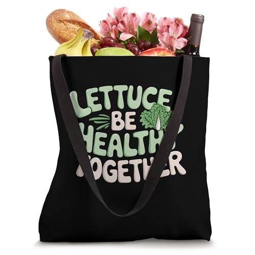 Bolsa Tote Fitness Lettuce Be Healthy And Strong Together miniatura 4