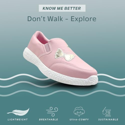 Image of KazarMax Boys & Girls Embroidery Slip-On Sneaker Shoes | Comfortable Loafer |Casual Shoes