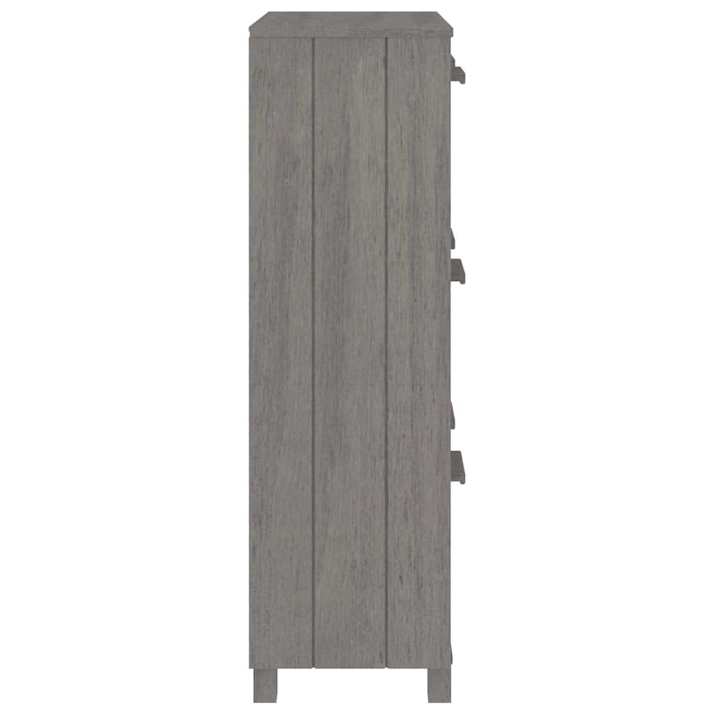 Szafka na buty HAMAR 59,5x35x117 cm lite drewno sosnowe jasnoszare