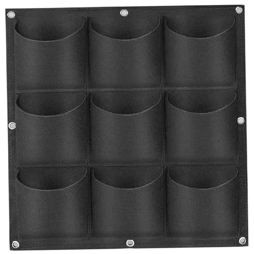 Plantador de jardín Vertical 9 Bolsillos no Tejidos Plantador Vertical con arandela de Metal Garden Colgante Muro de jardín Muro de Pared montado en la Pared de la para la Flor de Fresa.