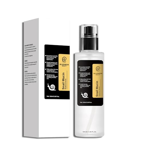Blusheva Beauty Snail Mucin Radiance Serum – 96% Snail Filtrate Hydrating & Anti-Aging Face Serum for Fine Lines, Dark Spots & Smooth Skin – 100ml