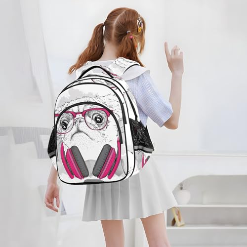 Sac à dos d'école imprimé carlin original et léger taille M