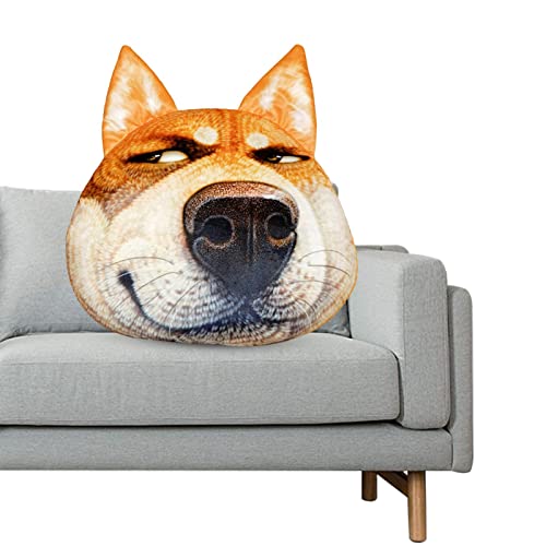 QSWL Almohada de Peluche para Perro - Animales de Peluche | Cojín de simulación para Cachorros, Almohada de Felpa, Almohada de Felpa para Perros con Animales de Peluche realistas, Almohada Divertida Cover