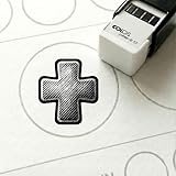 Dekolando Bonusstempel Kreuz 10x10 mm – Bonuskartenstempel für Apotheke Sanitätshaus Gesundheitsladen Drogerie - Stempel Bonuskarte Kundenkarte Stempelkarte