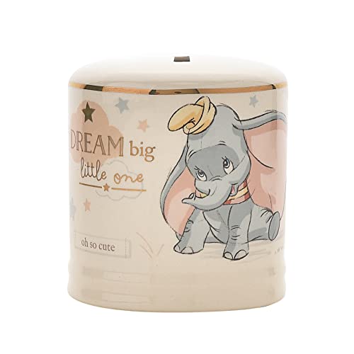 Image of Happy Homewares Magical Moments Ceramic Money Box - Dumbo - Dream Big Little One - Perfect for a Classic Fan - Officially Licensed