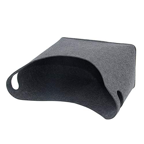 Inlar Firewood Storage Basket, Foldable Felt Fireplace Firewood Basket, Log Bag,Fireside Wood Carrier Holder Bag,Newspaper Magazine Storage Rack Storage Basket(Dark Grey) #TOP3