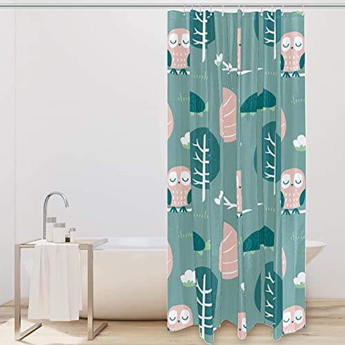 Rideau de douche imperméable hibou 183 cm pour éviter l'eau sur le sol