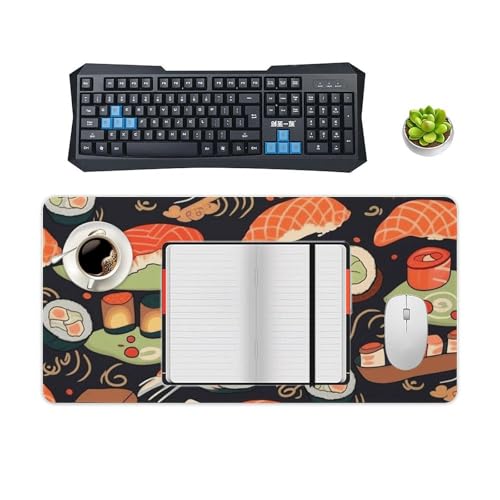 Mouse Pad grande Japanese Sushi Shrimp con base antideslizante miniatura 4