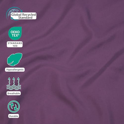 ZPECC Pillow Cases Queen Size Set of 12, 20x30 Envelope Closure Pillowcases, Soft Plain Brushed Microfiber Covers Hypoallergenic Breathable, Dark Purple