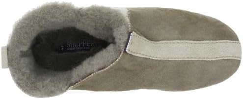 Shepherd of Sweden Men's Anton Lambskin Slippers, 100% Real Lambskin, Comfortable, Soft and Warm, Fluffy, Antique asphalt, 44 EU