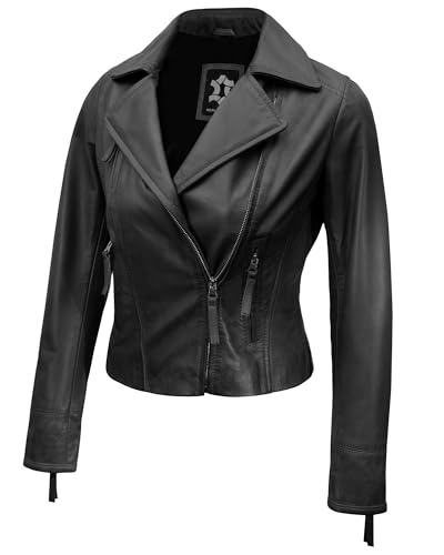 Leather Jacket Women - Real Lambskin Jacket Moto Biker Motocycle Coat2