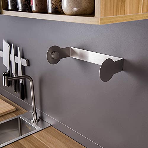Yigii Toilet Paper Holder + Paper Towel Holder Under Cabinet Kitchen Or Stick On Wall, Without Drilling Stainless Steel #TOP7