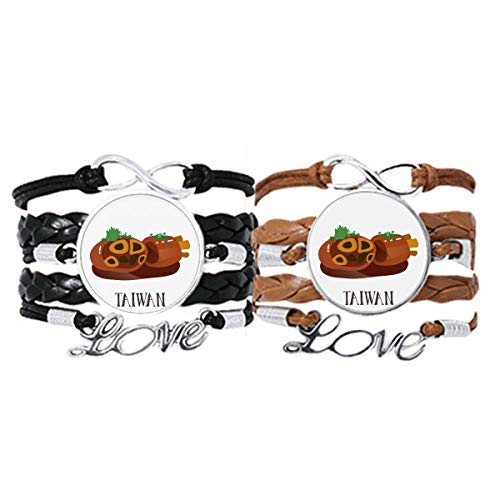 Pulsera Pareja de Cuerdas de Cuero ajustable estilo serpiente intestino grueso