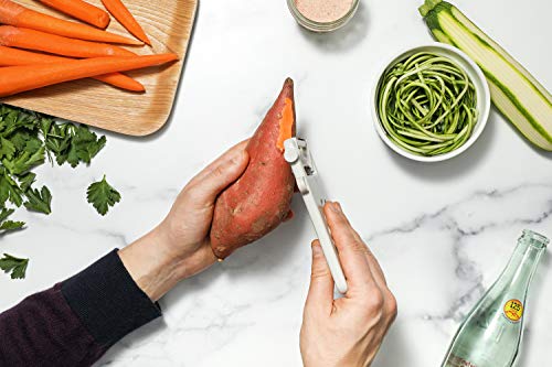 Prepdeck 5-In-1 Multi-Tool Peeler, Julienne, Herb Stripper, Potato Eyer & Bottle Opener. Sharp And Precise For Peeling, Making Veggie Noodles Or De-Stemming Leafy Greens. Declutter Your Kitchen! #TOP4