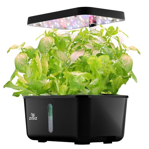 Hydroponics Growing System：8Pods Herb Garden Planter Indoor Kit with Automatic Timer, Germination Kit with LED Grow Light, Height Adjustable, Perfect Indoor Garden Gift for Mom/Girl/Wife/Girlfriend