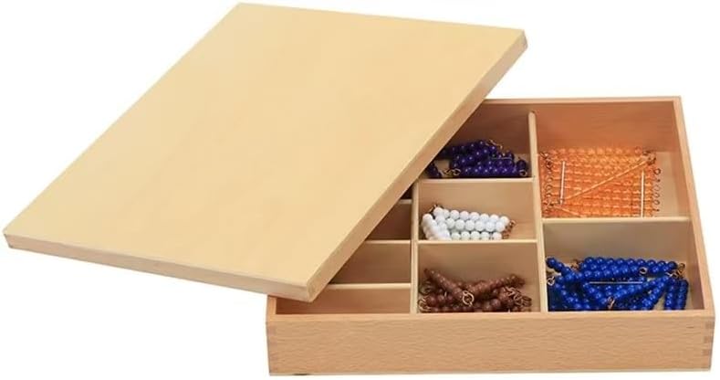 Montessori Math Toys for Kids 3+ Years, Wooden Montessori Math Education Toy - Preschool Learning Materials,Montessori Counting Teaching Aids (Bead Decanomial with Box)