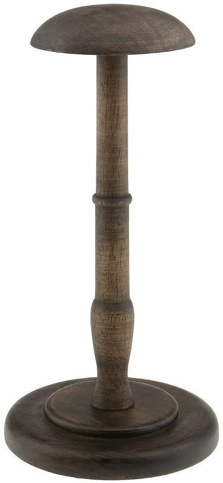 13inch Vintage Style Wooden Hat Cap Stand Wig Display Rack with Round Base-A