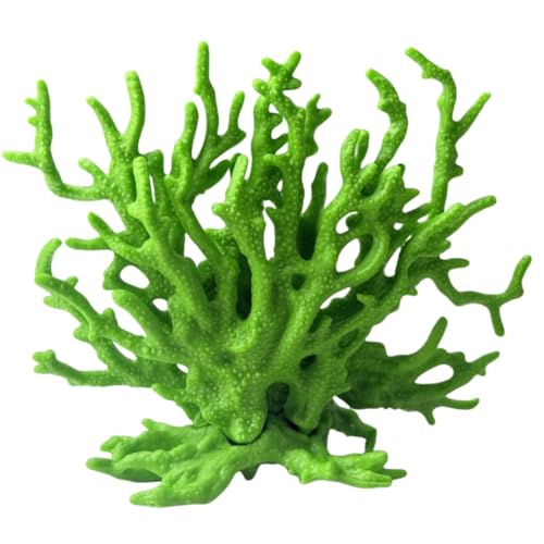 Image of Green Aquarium Coral Fish Tank Decorations Aquarium Landscape | Realistic coral aquarium decoration, 5.9 inch x 4.7 inch , suitable for fish, works for freshwater /saltwater tanks, easy to clean