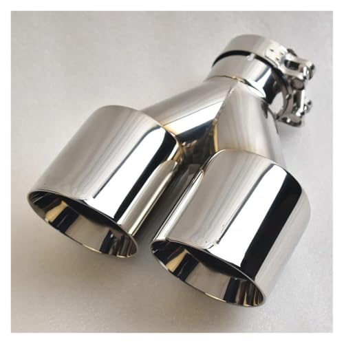 Tuyau d'échappement double embout universel inox poli pour sortie de pot 8 pouces