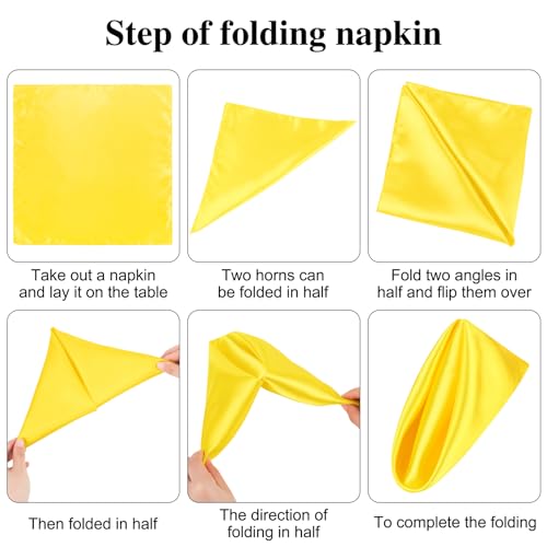 Aneco AN2983 12 Pieces Satin Napkins Soft Dinner Napkins Multicolor Square Weddings Table Napkins 17 X 17 Inches For Restaurant Weddings Party Dinner Decoration  thumb #3