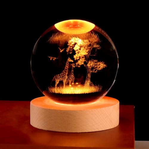 Ginsso Giraffe Kristallkugel-Lampe (Batterien nicht enthalten)