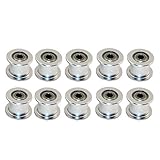 3Dman GT2 16 Toothless Bore 3mm Aluminum Timing Belt Idler Pulley/Double Head for 3D Printer 6mm...