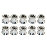 3Dman GT2 16Toothless Bore 3mm Aluminum Timing Belt Idler Pulley/double Head for 3D Printer 6mm Width Timing Belt (Pack of 10pcs)