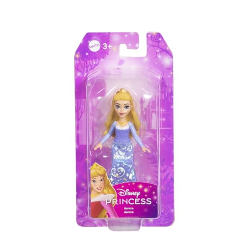 Image of Disney Princess Aurora Posable Small Doll in Shiny Outfit with Removable Skirt, Inspired by Movie