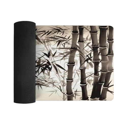 Bamboo Tree Image Chinese Calligraphy Desk Pad Rubber Base miniatura 3