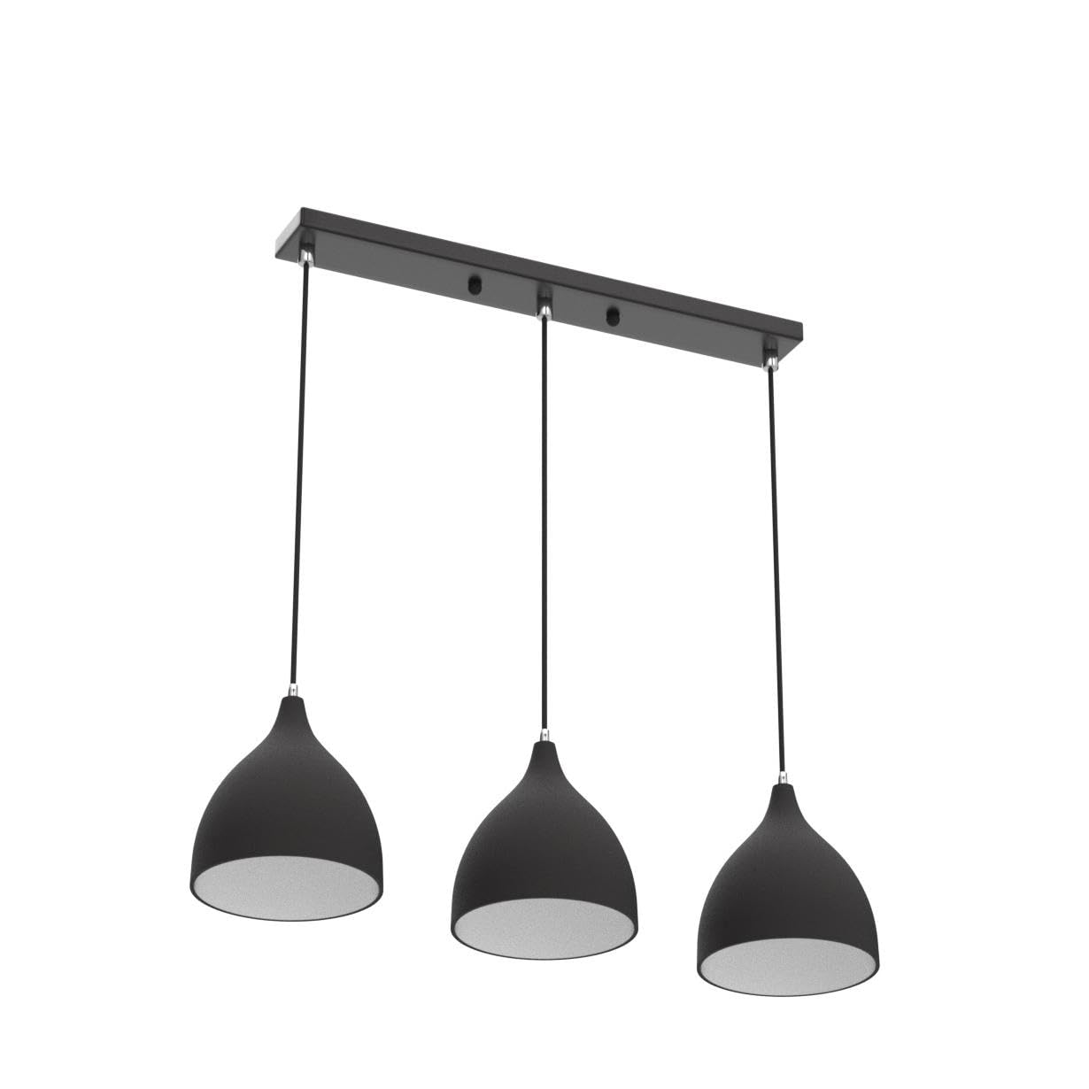 Rétro Metal Suspension 3 Lampes E27 Suspension Industrielle Lampe Vintage Pendante Lumière Vintage en Métal Eclairage de Plafond Lustre Rétro Plafonnier(sans ampoule) (Noir)