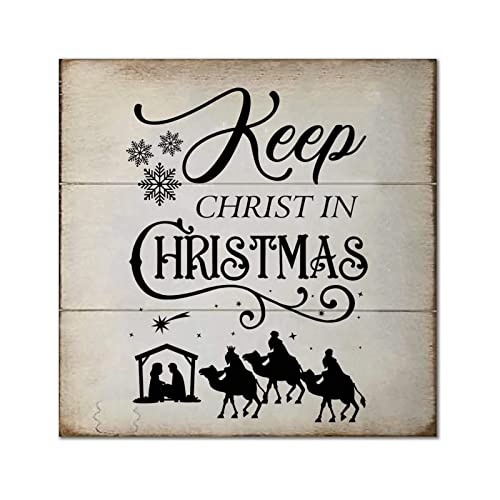 Plaque en bois Noël Keep Christ in Christmas idée cadeau maison originale