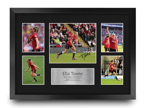 Photo autographe signée Ella Toone souvenirs football féminin affichage imprimé A3