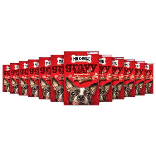 Image of Milk-Bone GravyBones Dog Biscuits, Gravy Coated Small Dog Treats, 19 Oz. Boxes (Pack of 12)