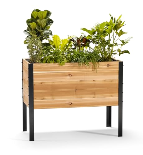 EARTH ELEVATED 100% Canadian Cedar Wood Elevated Garden Bed for
