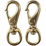 SHUATI 2Pcs Swivel Snap Hooks, Boat Hook, 3-1/4' Pet Rope Clips, 3/4' Swivel Eye Diving Clips for Straps...