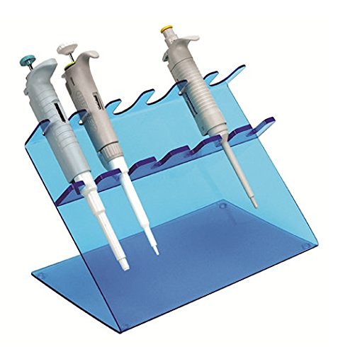 Heathrow Scientific HS20613C 6-Place Blue Acrylic Pipettor Stand, Translucent